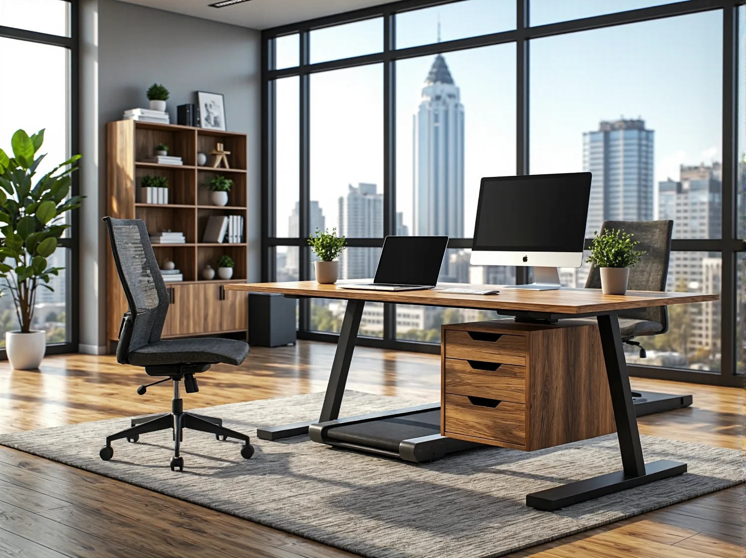 Ekologiczne meble do biura wykonane z materiałów z recyklingu i certyfikowanego drewna.