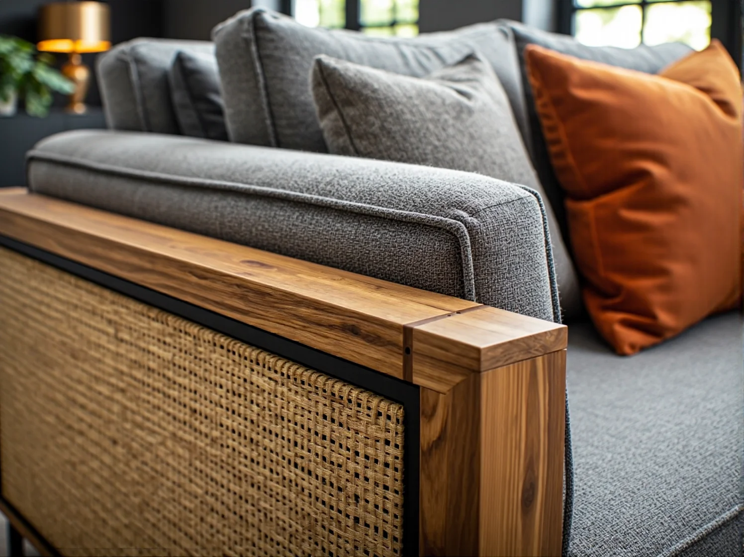 Zewnętrzny kinkiet ogrodowy z patynowanej miedzi na ceglanym murze.