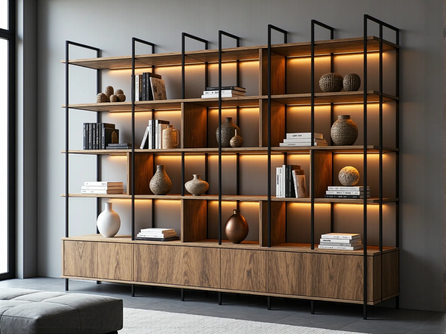 Modułowe regały premium do salonu. Nowoczesne rozwiązania dopasowane do luksusowych przestrzeni.