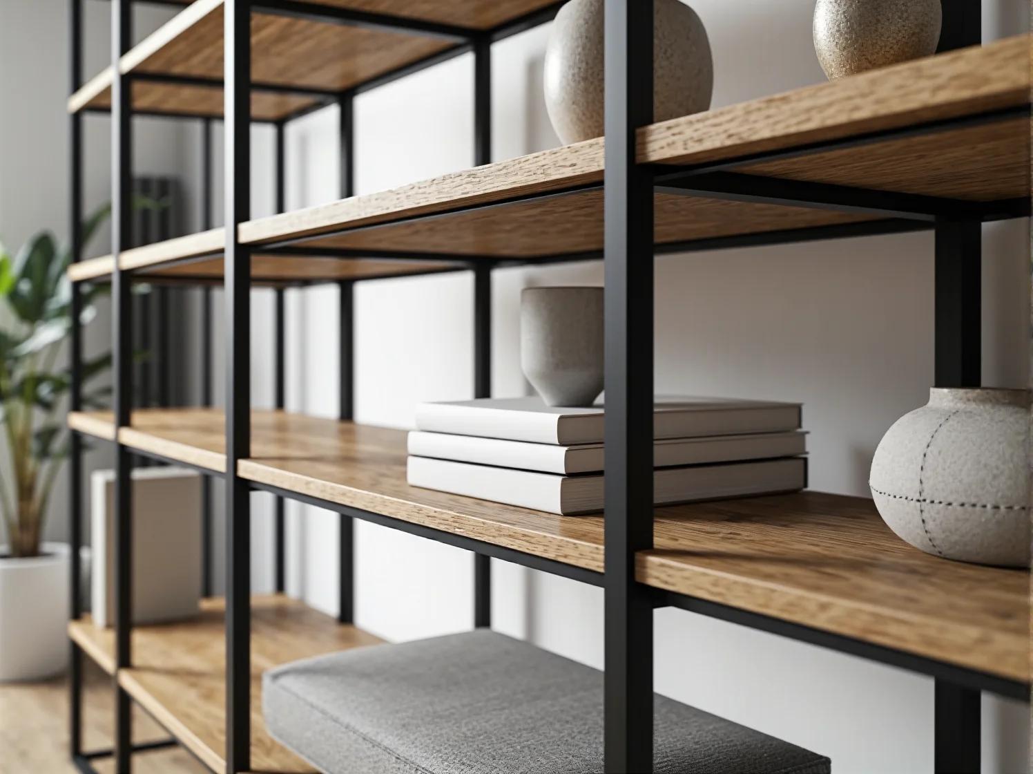 Regał premium z inteligentnym oświetleniem LED akcentującym dekoracje. Trendy projektowe.