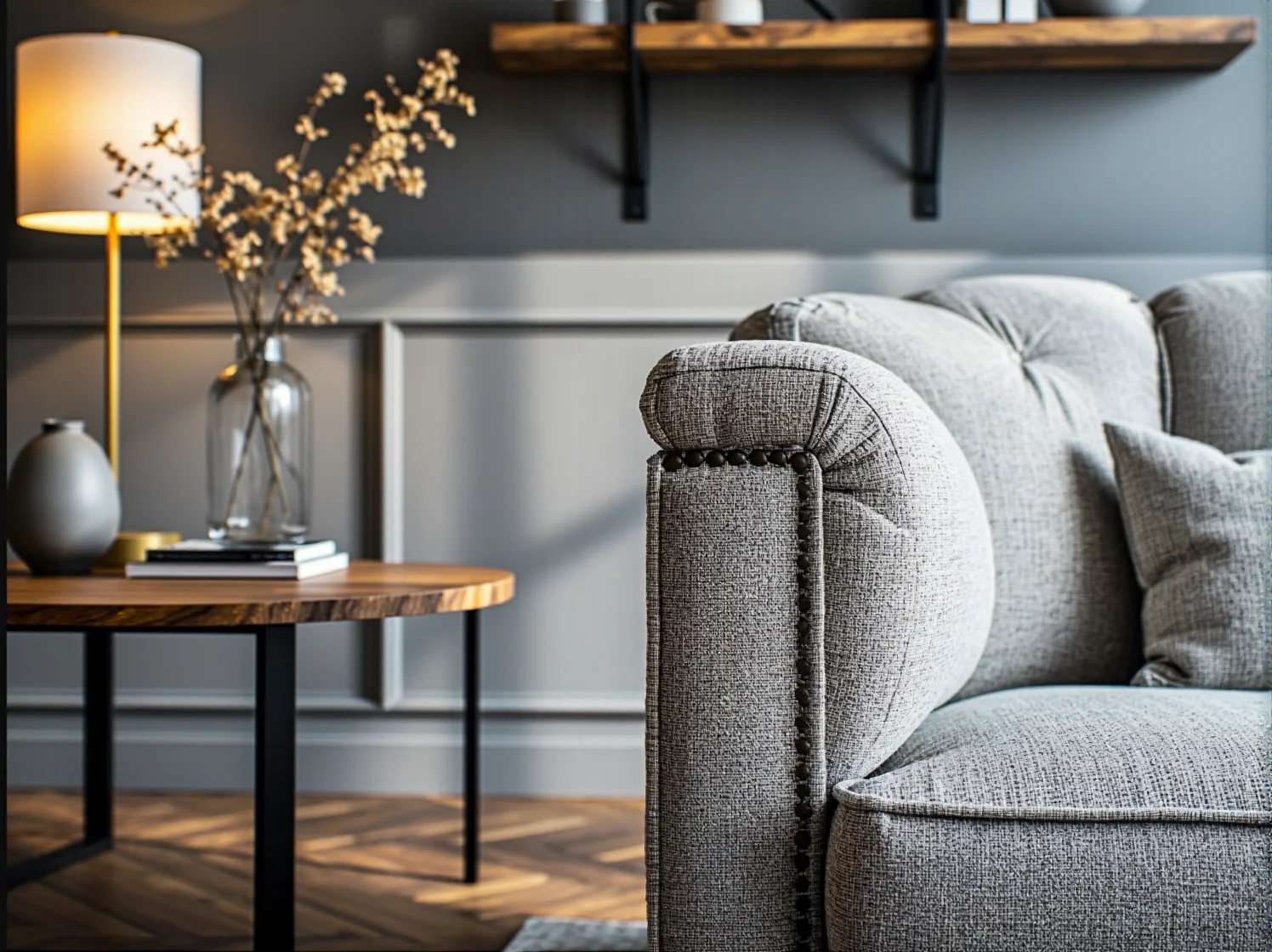 Połączenie butelkowej zieleni i złota w sypialni art déco